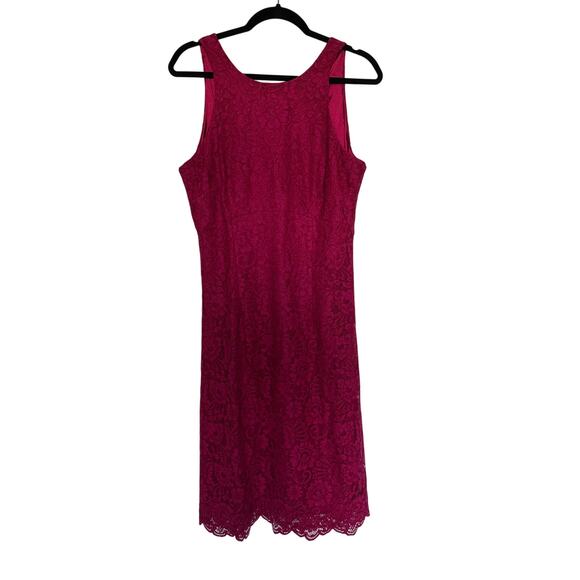 White House Black Market Lace Halter A-Line Dress in Raspberry, 8 - Picture 1 of 5